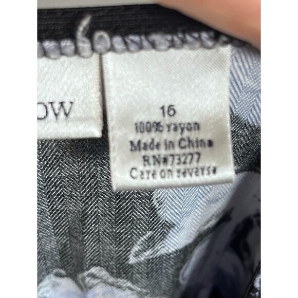 Croft Barrow Coastal Skirt 16 Black Floral Euro Summer Old Money Preppy Classic - Picture 3 of 9